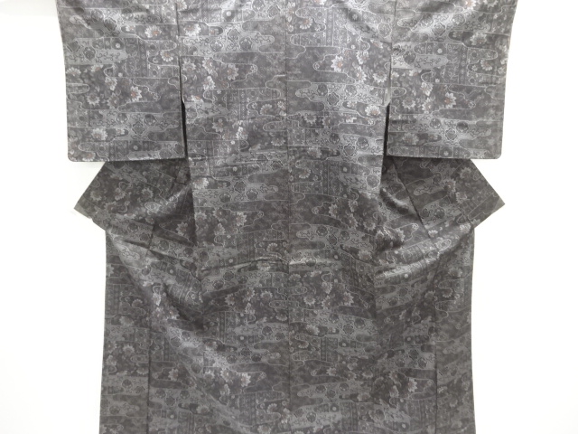 JAPANESE KIMONO / UNUSED KIMONO / SILK / NISHIJIN / DENSHO TSUMUGI / WOVEN EGASUMI & CHINSES FLOWERS